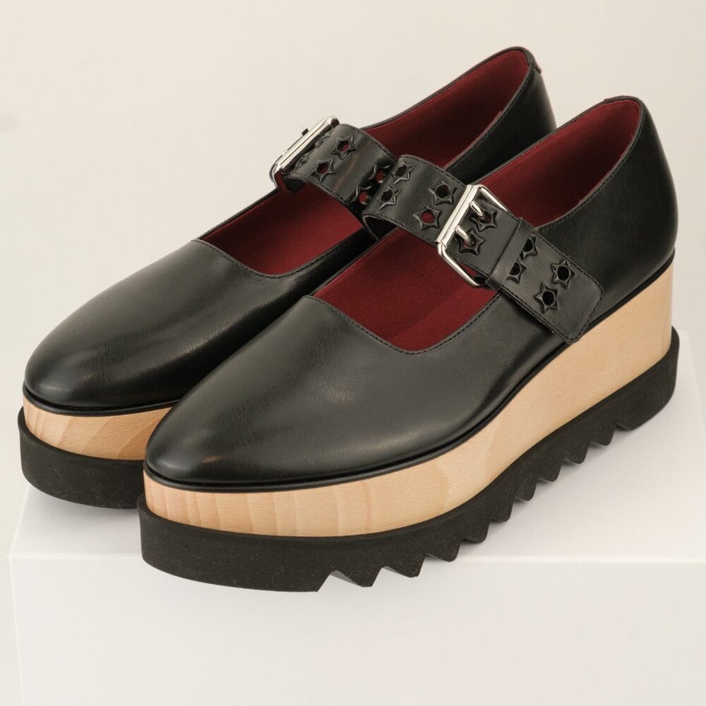 Stella McCartney Elyse Star-Studded Platform Mary Janes, Midnight Black, EU 40 - Picture 2 of 12